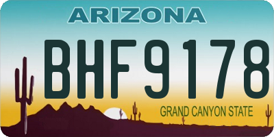 AZ license plate BHF9178