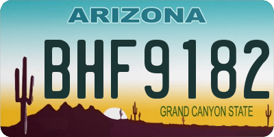 AZ license plate BHF9182