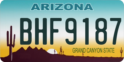 AZ license plate BHF9187