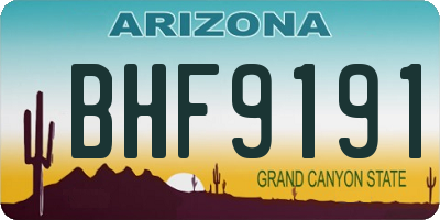 AZ license plate BHF9191
