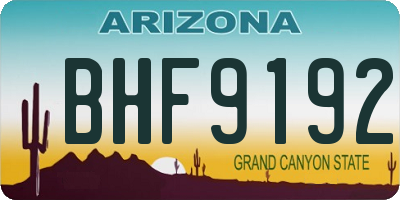 AZ license plate BHF9192