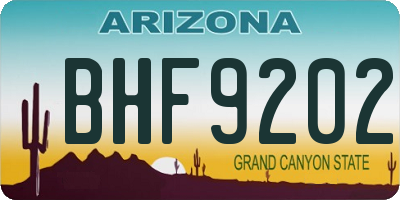 AZ license plate BHF9202