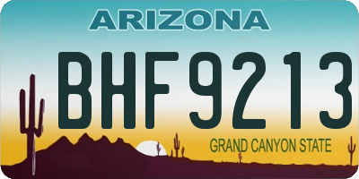 AZ license plate BHF9213