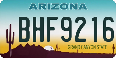 AZ license plate BHF9216