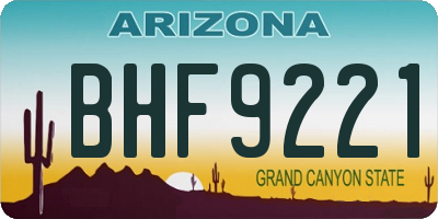AZ license plate BHF9221