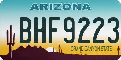 AZ license plate BHF9223