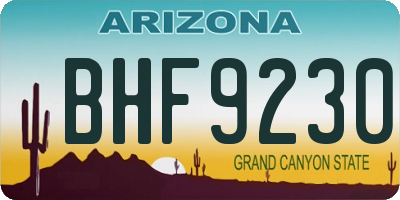 AZ license plate BHF9230