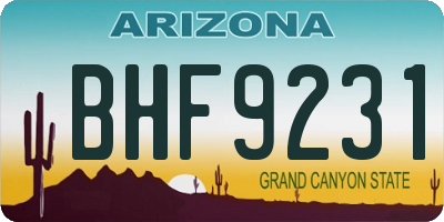 AZ license plate BHF9231