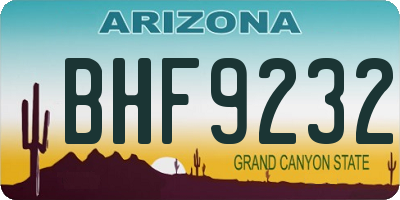 AZ license plate BHF9232