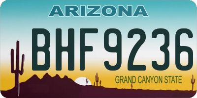 AZ license plate BHF9236