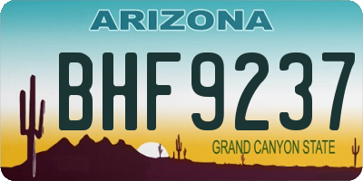 AZ license plate BHF9237