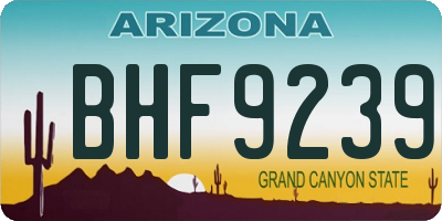 AZ license plate BHF9239
