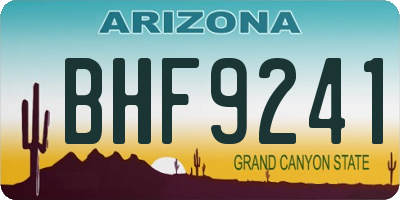 AZ license plate BHF9241