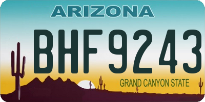 AZ license plate BHF9243