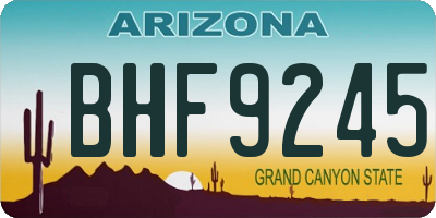 AZ license plate BHF9245