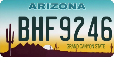 AZ license plate BHF9246