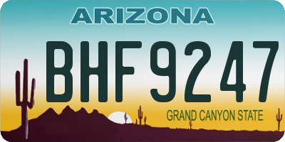AZ license plate BHF9247