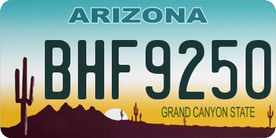 AZ license plate BHF9250