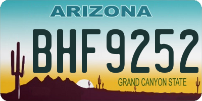 AZ license plate BHF9252