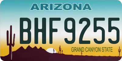 AZ license plate BHF9255