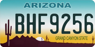 AZ license plate BHF9256