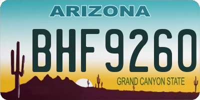 AZ license plate BHF9260