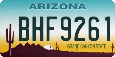 AZ license plate BHF9261