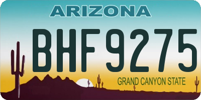 AZ license plate BHF9275