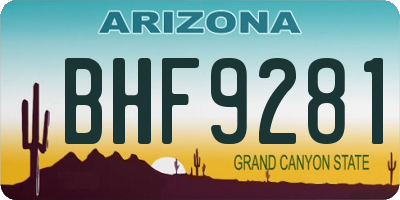 AZ license plate BHF9281