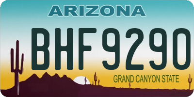 AZ license plate BHF9290