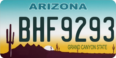 AZ license plate BHF9293