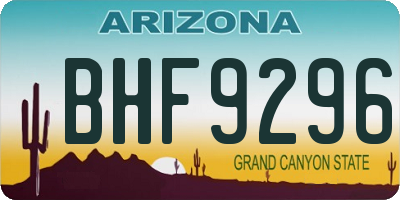 AZ license plate BHF9296