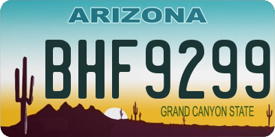 AZ license plate BHF9299