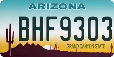AZ license plate BHF9303