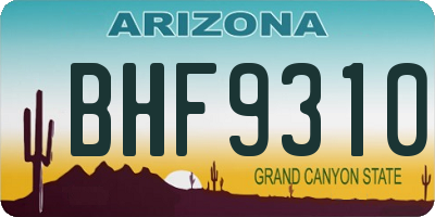 AZ license plate BHF9310