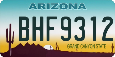 AZ license plate BHF9312