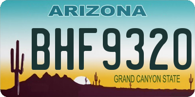 AZ license plate BHF9320