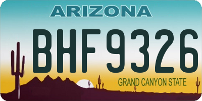 AZ license plate BHF9326