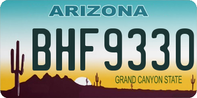 AZ license plate BHF9330