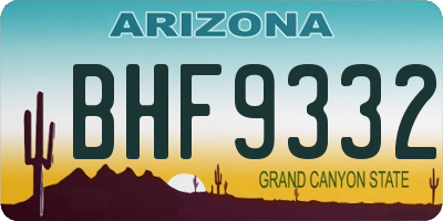 AZ license plate BHF9332