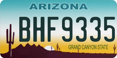 AZ license plate BHF9335