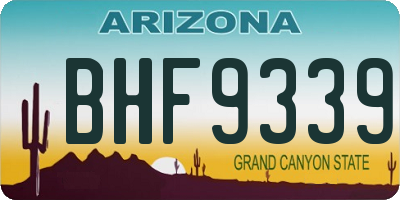 AZ license plate BHF9339