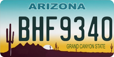 AZ license plate BHF9340