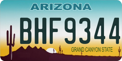 AZ license plate BHF9344