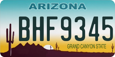 AZ license plate BHF9345