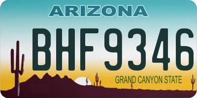 AZ license plate BHF9346