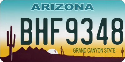 AZ license plate BHF9348