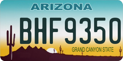 AZ license plate BHF9350