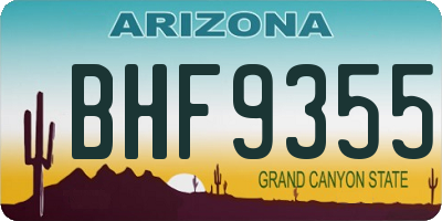 AZ license plate BHF9355