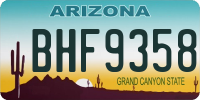 AZ license plate BHF9358